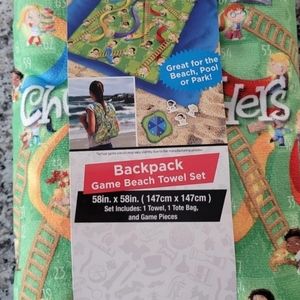 Chutes & Ladders Backpack Beach Towel Game